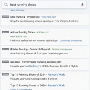 Example of Google Ads showing text ads on Google search results.