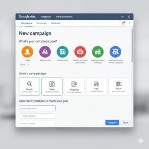 “Step-by-step process to create a Google Ads campaign.”